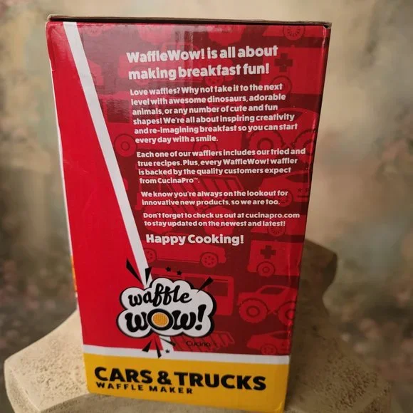 CucinaPro WOW Cars & Trucks Mini Waffle Maker - Create 7 Shaped Vehicles - Picture 2 of 7
